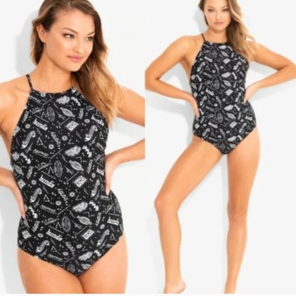 Warner Bros. Swim Harry Potter Black And White Spells One Piece